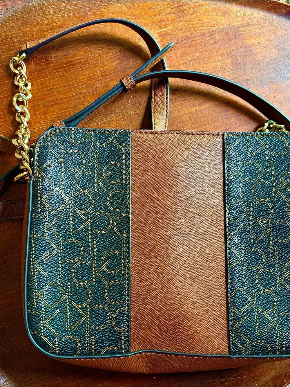 Calvin Klein Brown and Black Logo Crossbody Bag